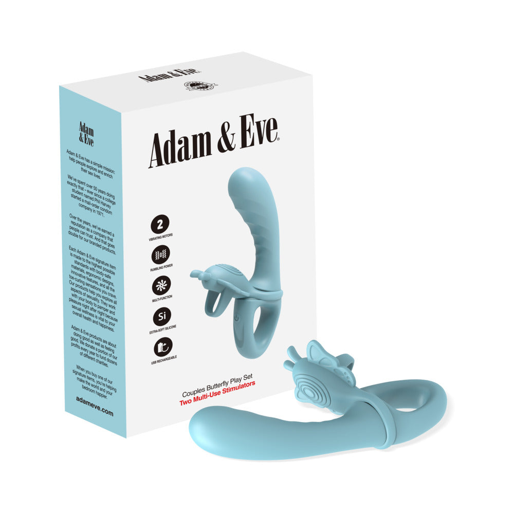 Adam & Eve Couples Butterfly Play Set Two Multi-Use Stimulators